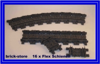 Lego Eisenbahn Flexible Schienen 16 Stück (3677,7897,7898,7938,7939,10219)
