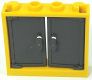 LEGO® gelbe / 1x4x3 Lok Fenster / mit 2 Türen