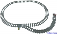 LEGO® Eisenbahn Schienenkreis mit Weiche/rechts gerade/Flex Schienen/Prellbock