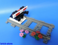 LEGO® Eisenbahn gerade Schiene mit Prellbock Nr.6 / schwarz mit Puffer