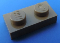 LEGO® 1x2 Platte dunkel beige / 1 Stück