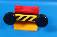 LEGO® City Eisenbahn Puffer Lok Prellbock rot mit gelb schwarzen Balken