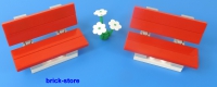 LEGO®  City/Eisenbahn 2 x Bank / rot  mit weiße Blume