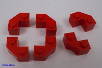 LEGO® rote / Eisenbahn / Ecksteine mit Rundung  / 6 Stück