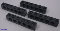 LEGO® Technic / dunkelgraue / 1x6  Lochsteine  /  4 Stück