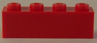 LEGO Basic Nr- 301021 Grundbaustein 1x4 rot / 1 Stück