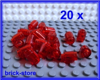 LEGO® 20 Stück / rote transparente / 1x1 Rundsteine / Neu