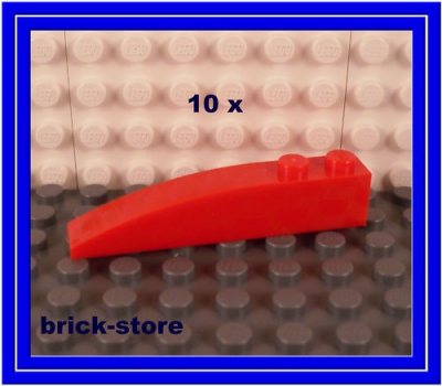 Lego 10 x rote 1x6 Bogensteine / rund NEU