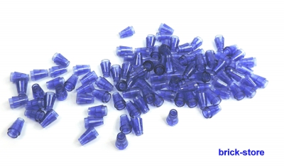LEGO®  lila  transperant /  1x1 runde konische/kegel  Steine / 100 Stück