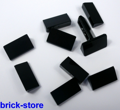 LEGO®  schwarze /  1x2  Dachsteine,Schrägsteine / 10 Stück