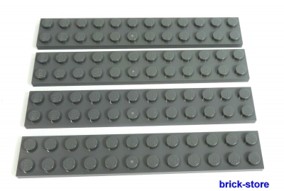 LEGO® /  2x12 Platten dunkelgrau / 4 Stück