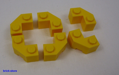 LEGO® gelbe / Eisenbahn / Ecksteine mit Rundung  / 6 Stück
