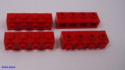LEGO® rote 1x4 SNOT - Konverter Steine / 4 Stück