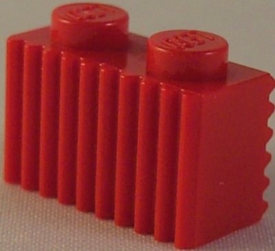 LEGO® 1x2 rot Geriffelter Stein / Neu